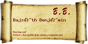 Bajzáth Benjámin névjegykártya