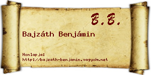 Bajzáth Benjámin névjegykártya